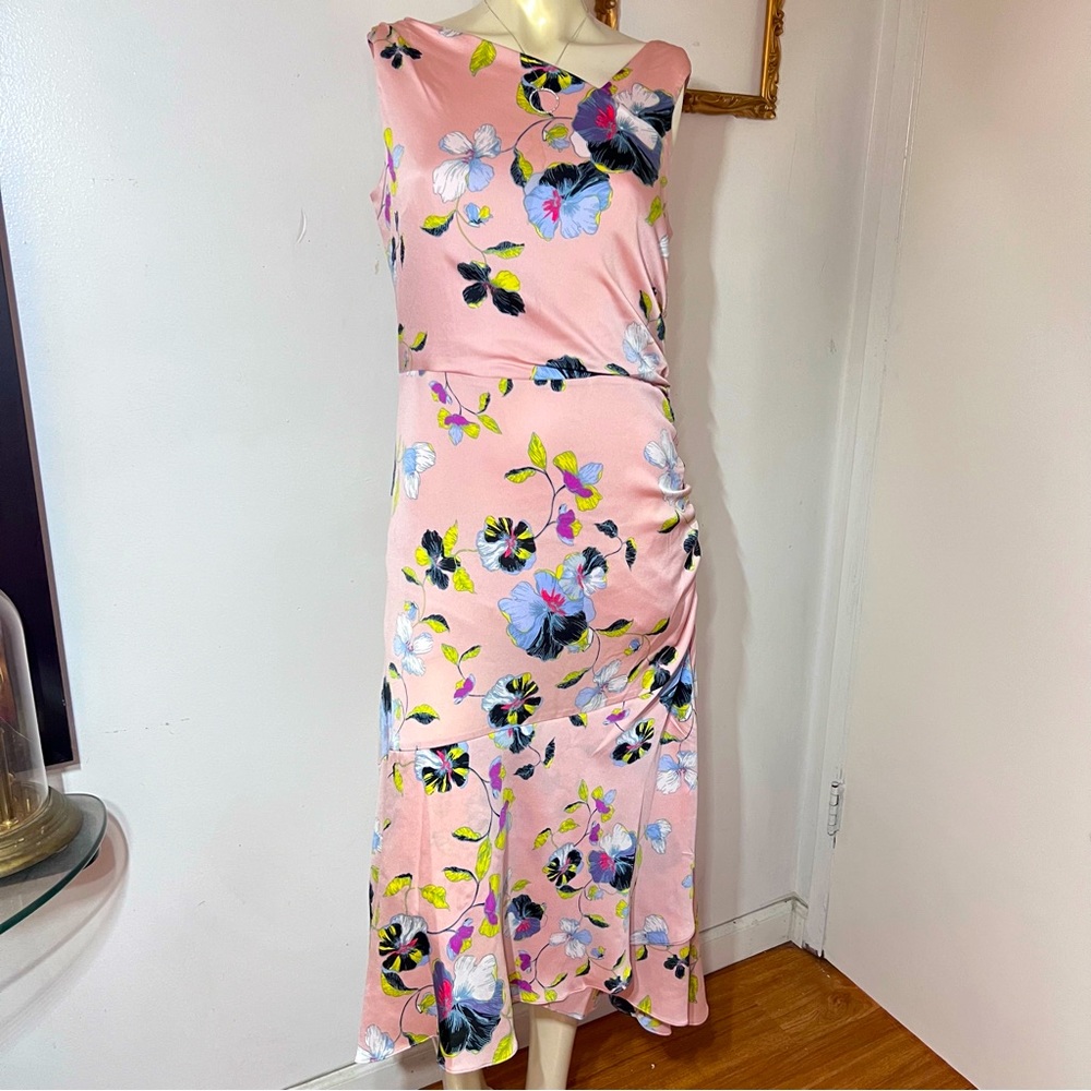 RACHEL Rachel Roy Pink Ruffled Tiered Midi Dress